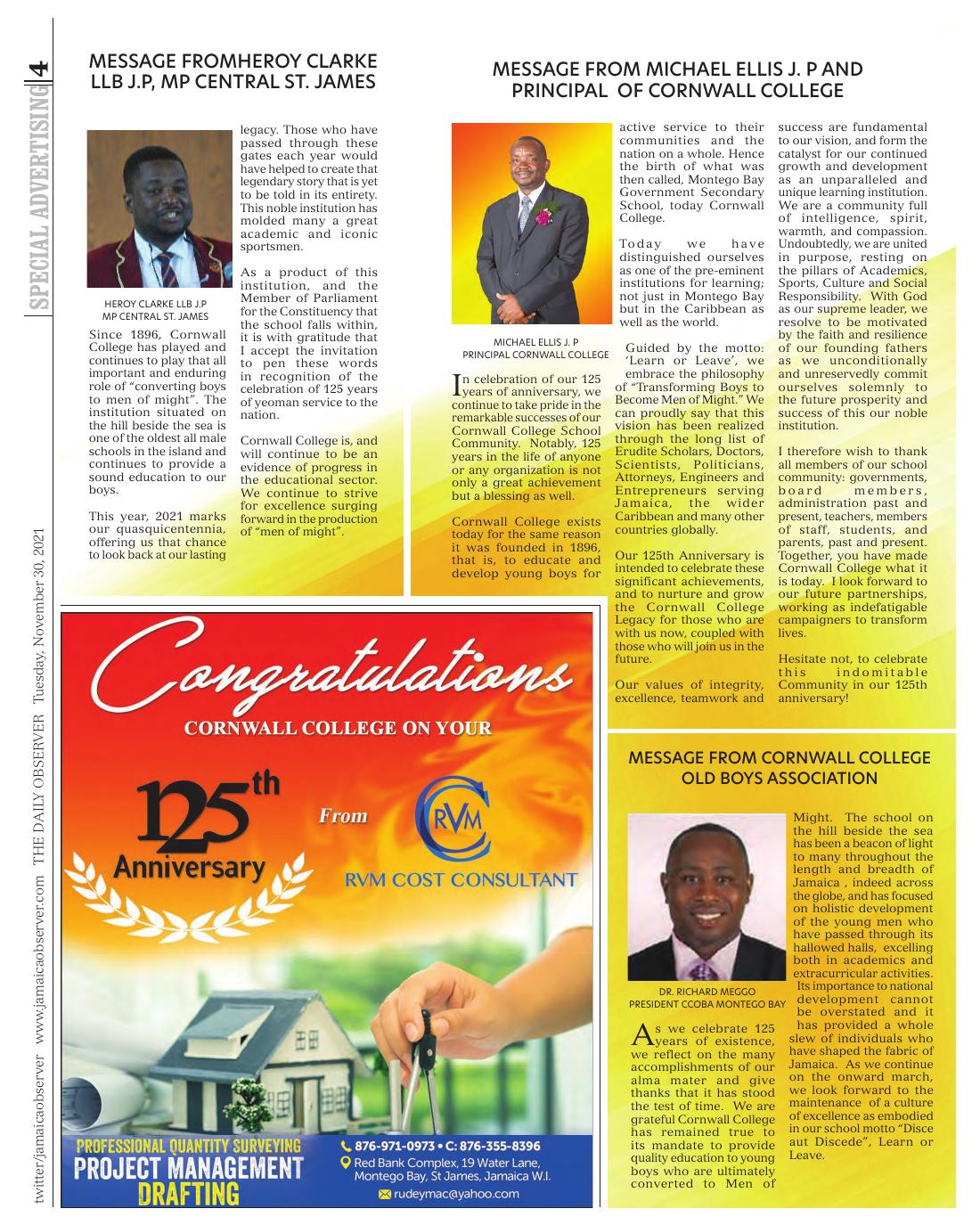 Messages from Cornwall College leadership